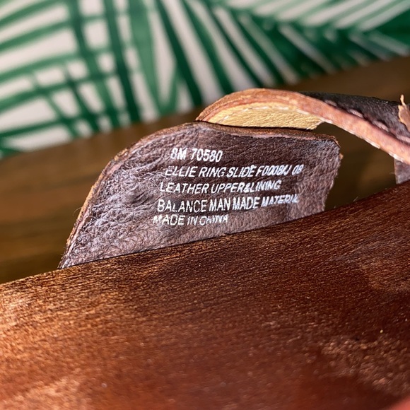 Frye Ellie Ring Slides Brown Leather & Wood Women’s 8 M - Picture 7 of 7